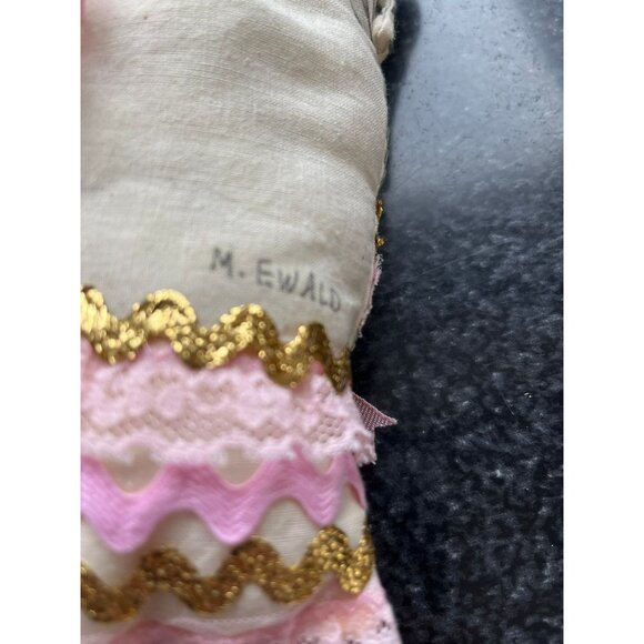 Vtg 1970's Detroit Artist Mary Ewald Pen & Ink Art Christmas Ornament Angel Sign - Picture 8 of 10